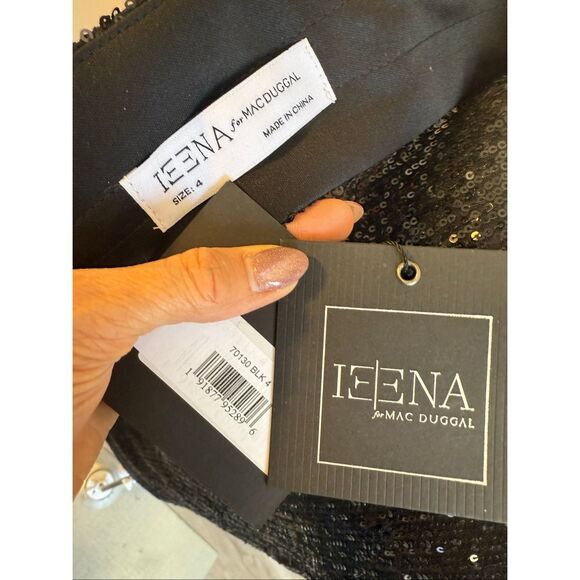 NWT Mac Duggal dress 70130. Cutout Waist black Sequin Formal Gown.  Size 4 - Picture 6 of 8